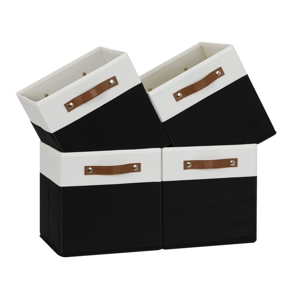 Fabric Storage Cubes White&Black 11×11×11, Set of 4