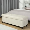 thumbnail image 1 of Fabric Storage Ottoman, Bench for Entryway and Bedroom, 43.31"x16.73"x15.75", Beige, 1 of 12