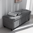 thumbnail image 1 of Fabric Storage Ottoman, Bench for Entryway and Bedroom, Gray, 1 of 10