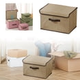 thumbnail image 1 of Fabric Storage with Lid Foldable Home Textile Organizer for Wardrobe Clothes Practical Space Saving Storage Solution Large Capacity, 1 of 8