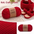 thumbnail image 1 of Fabric Strip Yarn for Crochet Slipper Bag Thick Cloth Thread Bulky Yarn 6 Colors Available for Knitting, 1 of 3