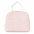 thumbnail image 1 of Fabric Striped Lunch Bag, Large Capacity Lunch Box Bag, Office Commute Handheld Thermal Tote for Work, 1 of 4