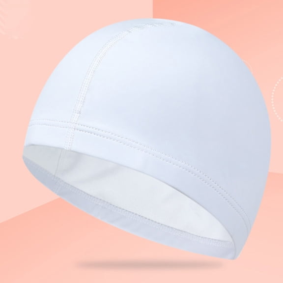 Fabric Swim Cap with PU Coating for Swimming Pool Use, Unisex One Size Fits, Protects Hair from, 1 Count