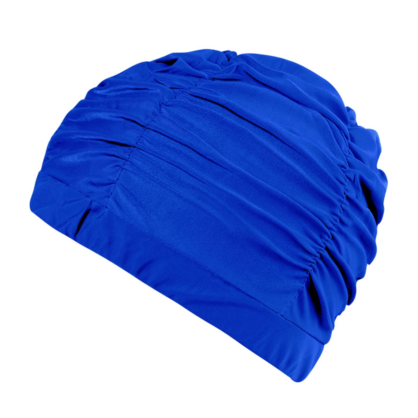 Fabric Swimming Caps for Women Pleated Elastic Comfort Bathing Caps ...