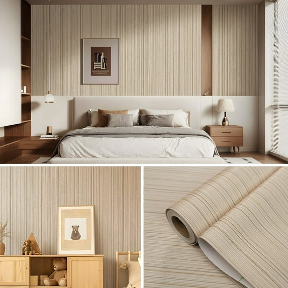 Fabric Texture PVC Fabric textile base Peel and Stick Wallpaper Self Adhesive Linen Look Wall cover Waterproof Washable Removable Vinyl Roll for Living Room Bedroom Accent Wall DIY Wallpaper self-adh