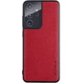 thumbnail image 1 of Fabric Texture Soft Frame Phone Case Cover for Samsung Galaxy A51 A71 5G 4G, Business Personality Back Cover Bumper(Red,A71 4G/A715), 1 of 7