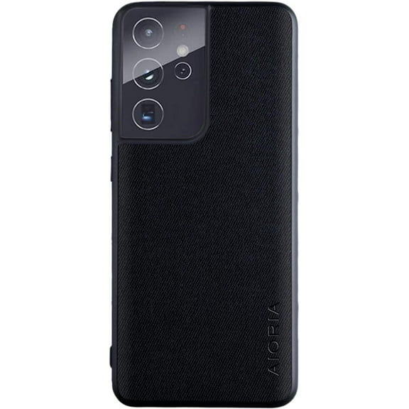 Fabric Texture Soft Frame Phone Case Cover for Samsung Galaxy Note 20 Ultra 10 Plus Lite, Business Personality Back Cover Bumper(Black,Note 10)