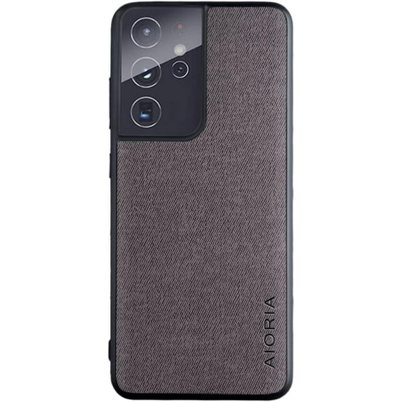 Fabric Texture Soft Frame Phone Case Cover for Samsung Galaxy Note 20 Ultra 10 Plus Lite, Business Personality Back Cover Bumper(Dark Grey,Note 20)