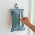 thumbnail image 1 of Fabric Tissue Box Cover with Hanging Loop for Home Desktop Car Drawer Paper Dispenser Storage Bag 1-Pack, 1 of 6