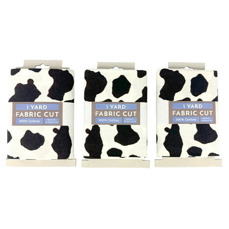Fabric Traditions 44" x (3)1 yd cuts 100% Cotton Cow Skin Craft Fabric, Natural and Brown