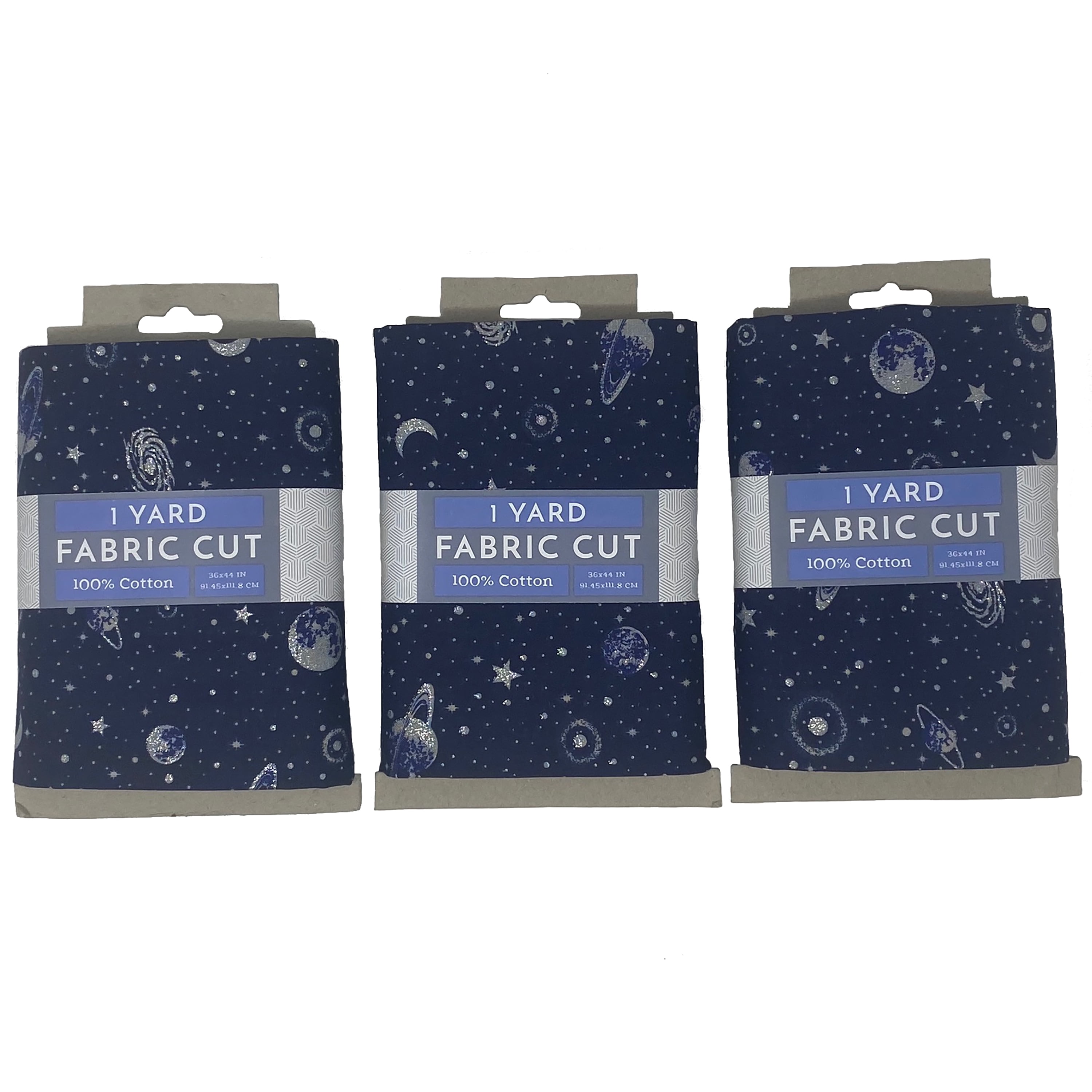 Fabric Tradtions 44" x 1 yd 100% Cotton Planet Star Apparel Fabric, Blue