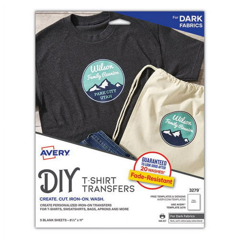 Fabric Transfers, 8.5 x 11, White, 5/Pack Fabric Transfers, 8.5 x 11, White, 5/Pack