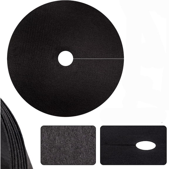 Fabric Tree Root Weed Barrier Mats, 12 Pack 20 Inch Mulch Rings for Plant Moisture Retention and Root Protection, Durable Landscaping Cloth