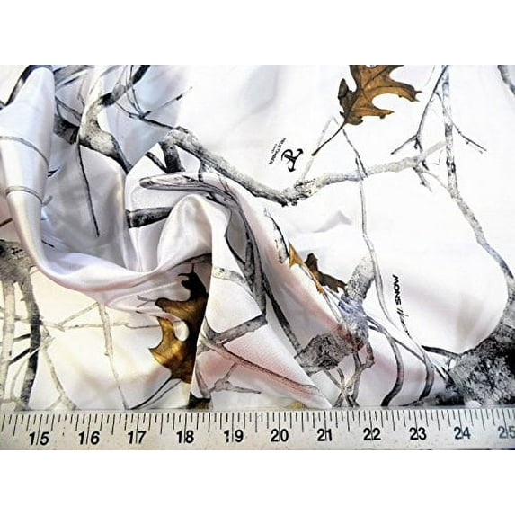 Fabric True Timber Camo Conceal Snow Charmeuse Silky Bridal Satin CS18