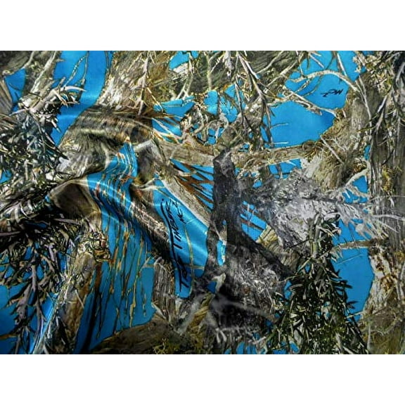Fabric True Timber Camo MC2 Blue Charmeuse Silky Bridal Satin CS23 (Yard)