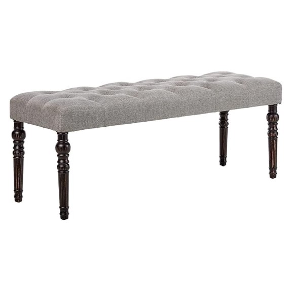 Fabric Tufted Turned Leg Dining , gray