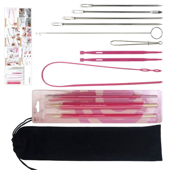 Fabric Turner and Threader Tool Set Elastic Band and Drawstring Threading Tool for Fabric Turning Sewing Clothing Repair