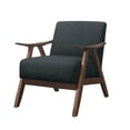 thumbnail image 1 of Fabric Upholstered Accent Chair with Curved Armrests, Dark Gray, 1 of 1