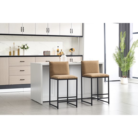 Fabric Upholstered Counter Height Bar Stools / Suitable for Modern Office Breaks