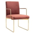 thumbnail image 1 of Fabric Upholstered Dining Chair with Metal Sled Base, Gold and Copper- Saltoro Sherpi, 1 of 5