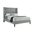thumbnail image 1 of Fabric Upholstered Full Size Bed with Button Tufts and Tapered Legs, Gray, 1 of 5