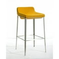 thumbnail image 1 of Fabric Upholstered Metal Bar Stool, Yellow and Silver, 1 of 2