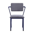 thumbnail image 1 of Benjara Fabric Upholstered Metal Base Chair with Flared Armrest, Blue and Gray, 1 of 5