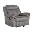 thumbnail image 1 of Fabric Upholstered Metal Reclining Club Chair with Center Console Gray - Saltoro Sherpi, 1 of 5