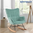 thumbnail image 1 of Fabric Upholstered Nursery Rocking Accent Chairs with High Backrest, Glider Rocker, Green, 1 of 7