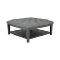 thumbnail image 1 of Fabric Upholstered Ottoman Cocktail Table with Open Bottom Shelf, Gray- Saltoro Sherpi, 1 of 5