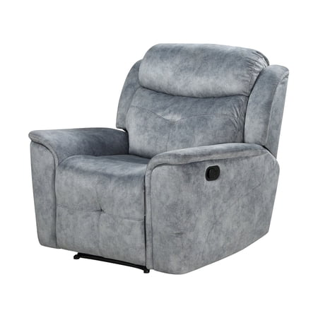 Fabric Upholstered Recliner Chair with USB Charging Docks, Gray