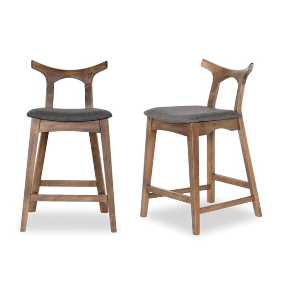 Fabric Upholstered Seat - Square Mid - Century Look - Beach Bar - Light and Comfortable Bar Stools