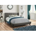 thumbnail image 1 of Fabric Upholstered Wing Bed, Queen Bed, Grey, 1 of 2