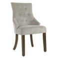 thumbnail image 1 of Fabric Upholstered Wooden Button Tufted Dining Chair, Gray and Brown, 1 of 1