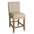 thumbnail image 1 of Fabric Upholstered Wooden Counter Height Stool with Nail Head Trim Accent, Beige, 1 of 1