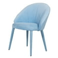 thumbnail image 1 of Fabric Upholstered Wooden Dining Chair with Curved Back, Blue - Saltoro Sherpi, 1 of 6