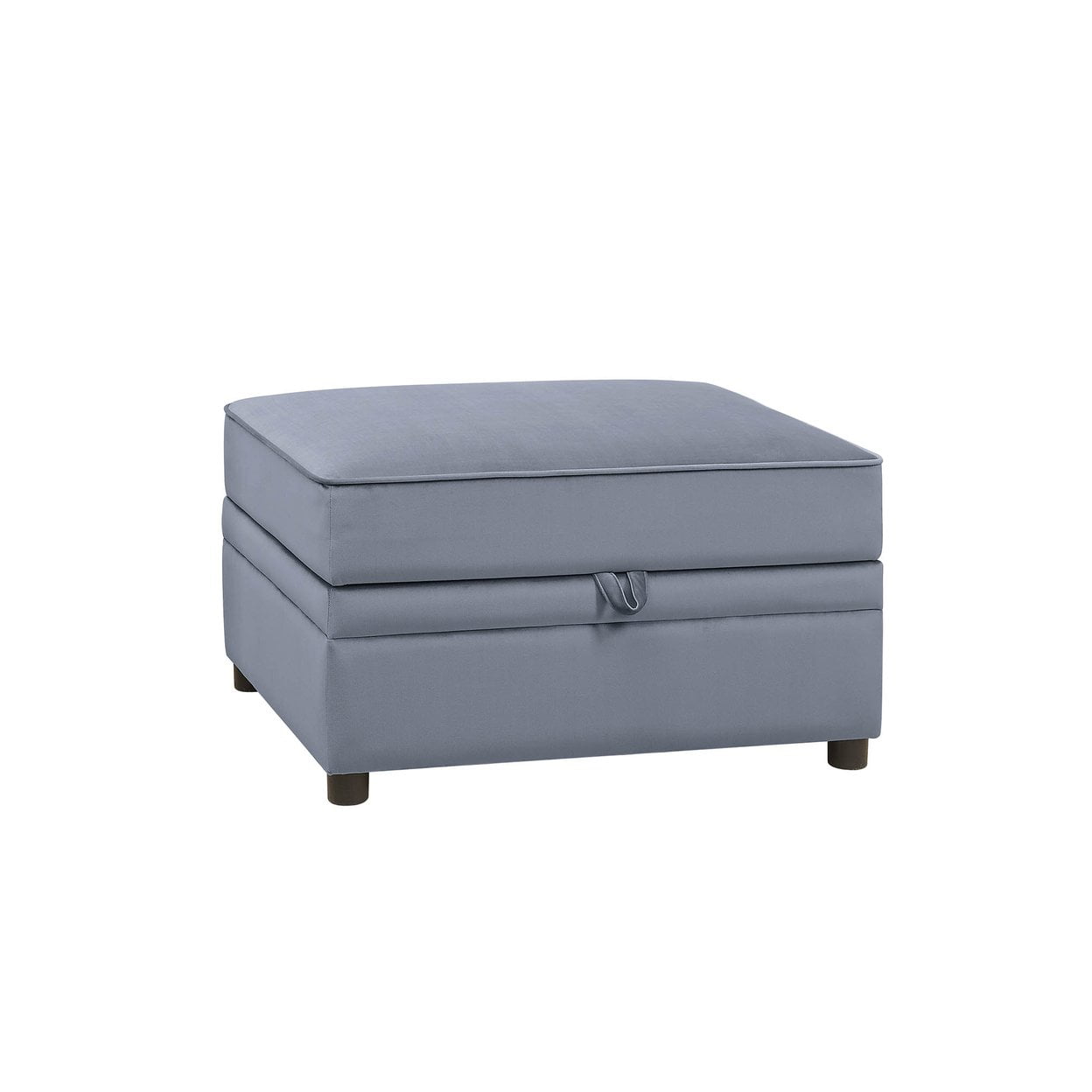 Elegant Gray Velvet Upholstered Ottoman with Lift Top Storage
