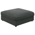 thumbnail image 1 of Serene Square Upholstered Ottoman Charcoal, 1 of 5