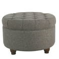 thumbnail image 1 of Fabric Upholstered Wooden Ottoman with Tufted Lift Off Lid Storage, Dark Gray- Saltoro Sherpi, 1 of 6