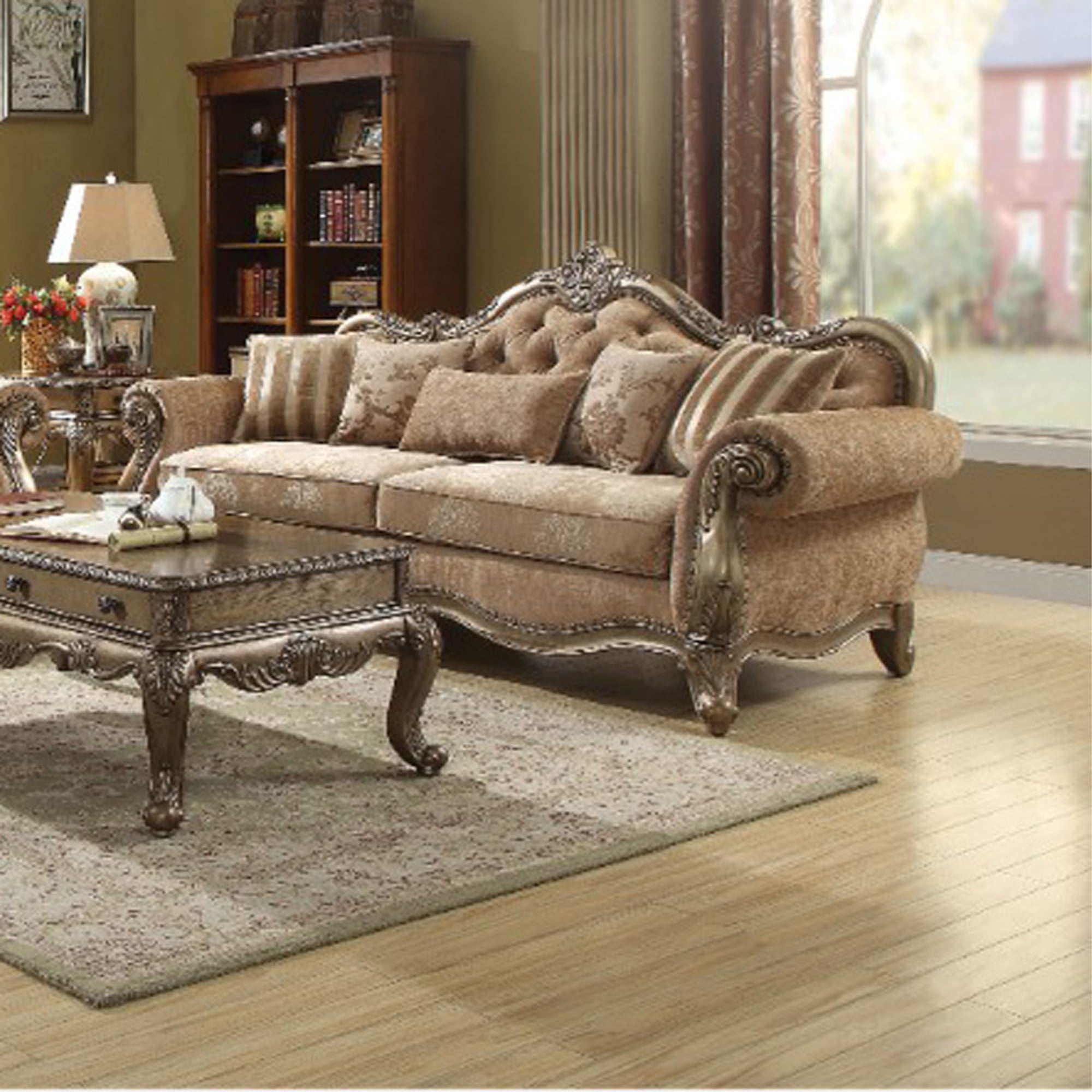 Couches with cheap wood trim