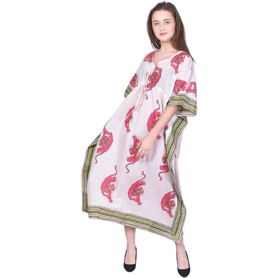 Fabric VenueHand Block Printed Cotton Summer Caftan Dress