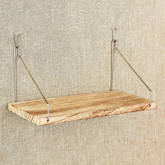 Fabric Wall Cubicle Shelf with Hooks for Work Decor, 11.8' Wooden Cubicle Organizer Storage Shelf with Hangers Cubicle Accessories for Women Men Desk