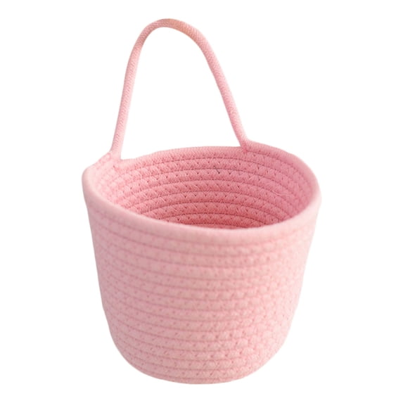 Fabric Wall Hanging Baskets,Cotton Rope Hanging Storage Basket, Multi-Purpose Woven Organizer, Woven Pouchs, Storage Organizers and Decoration Pocket Caddy Bins for Home Kitchen Door