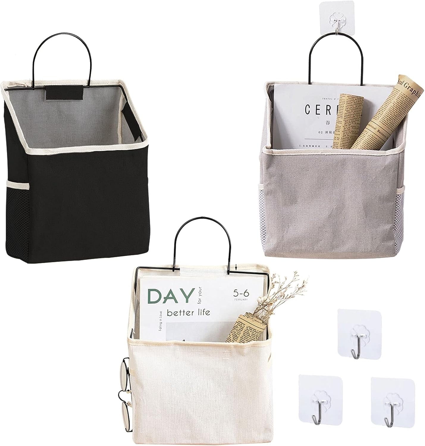 Fabric Wall Hanging Storage Caddy Bag Over the Door Pouch Organizer for ...