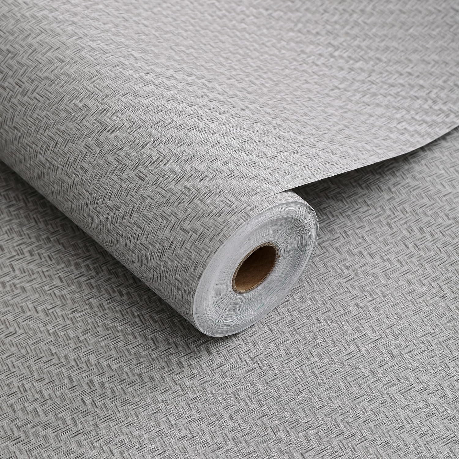 Fabric Wallpaper Textured Contact Paper (24in X 393in) Gray Grasscloth ...