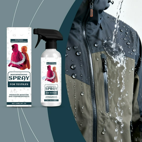 Fabric Waterproofing Spray 120ml Water Repellent Treatment for Jackets Shoes Outdoor Gear Restores DWR Coating on Windbreakers Coats Backpacks Tent
