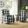thumbnail image 1 of Fabric Wingback Manual Recliner Set of 2 Traditional Push Back Upholstered Armchair Sofa Home Theater Living Room Black, 1 of 8