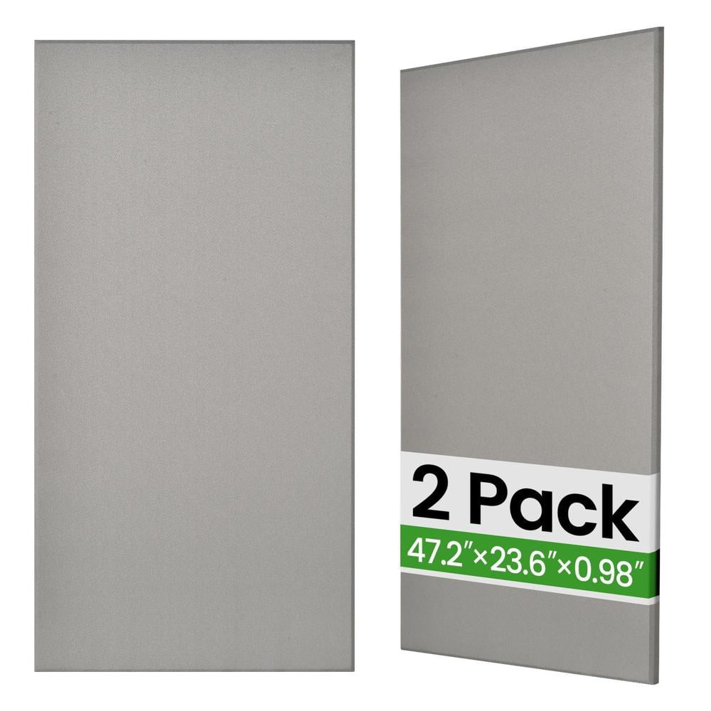 Fabric Wrapped Acoustic Panels 2 Pack, 47.2” x 23.6” Large Sound Dampening Panels, Fiberglass Sound Proof Wall Panels for Recording Studio Office, Gray