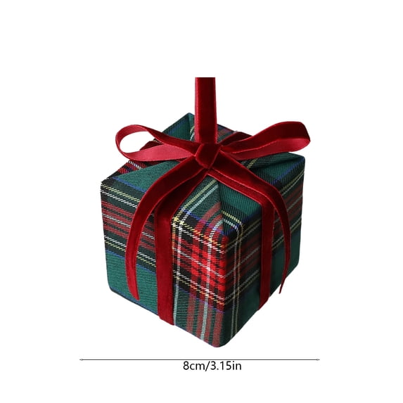 Fabric Wrapped Box Decoration for Holiday Tree, Wreath, Mantel, Green