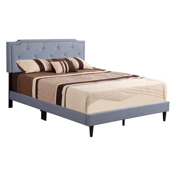 Fabric blue full bed with foam filler for beach houses gives a relaxing sleep